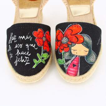 Sandalias con cuña en esparto con plataforma de vivant 2