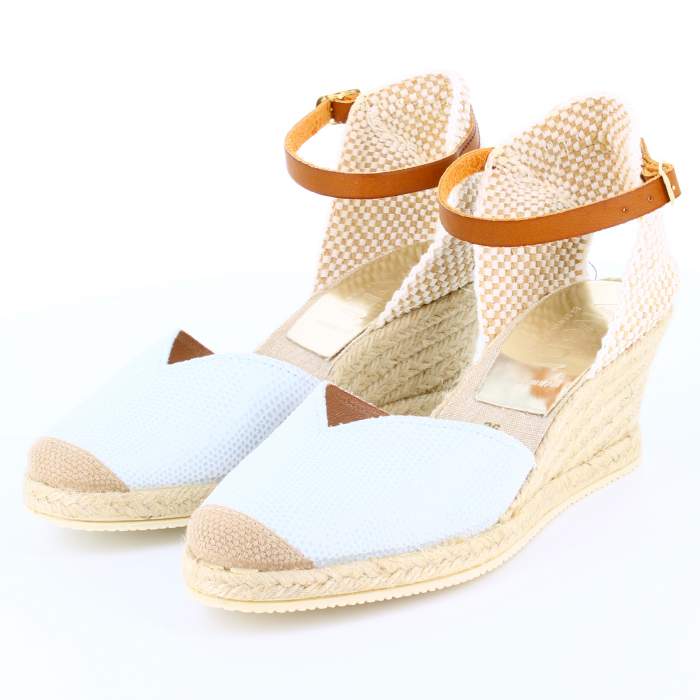 Comprar Sandalias de esparto blancas para mujer modelo LIZARD en piel color blanco