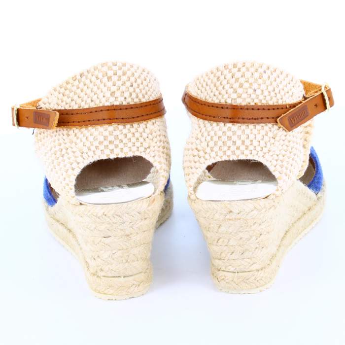Comprar Sandalias de yute para mujeres modelo LIZARD color azul blavern con plataforma de esparto