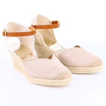 Sandalias de cuña para mujeres modelo LIZARD color arena