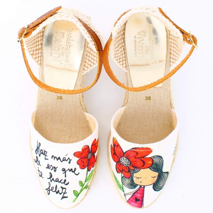 Vista superior de cuñas para mujer de verano