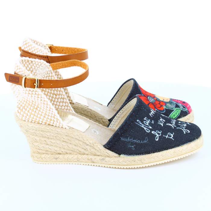 Tienda online de sandalias de esparto negras para mujer