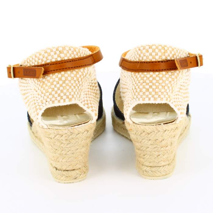 Sandalias de cuña para mujer en color negro