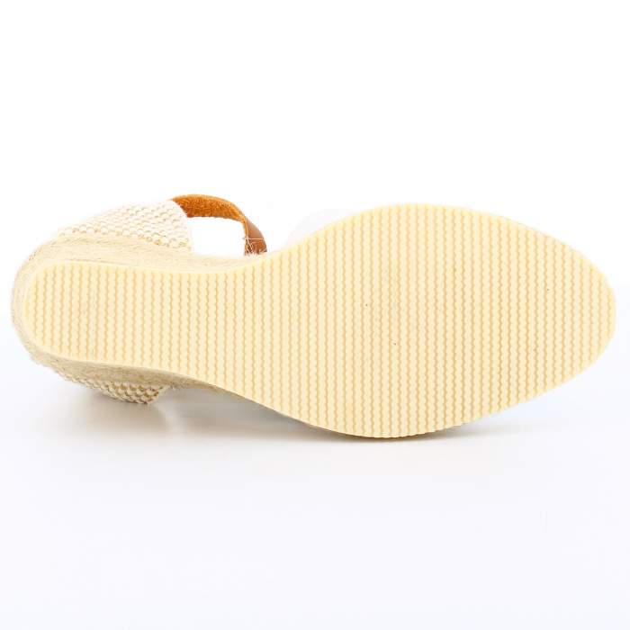 Cuñas mujer color marrón beige con flores