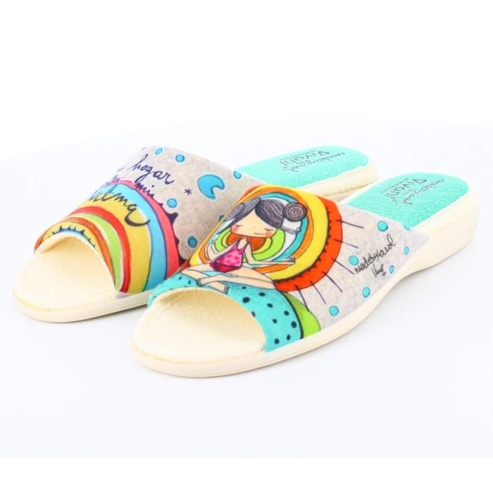 Zapatillas de Casa Mujer Bahía Calma Gris