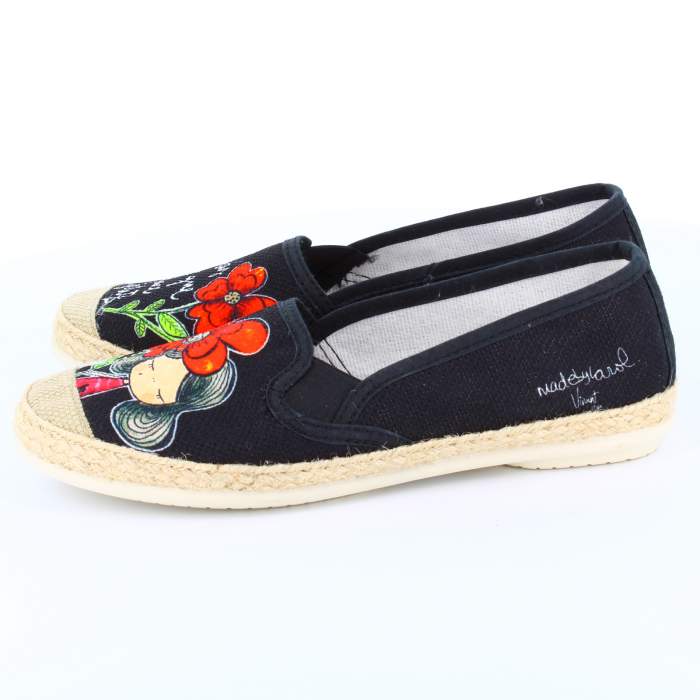 zapatillas camping color negro para mujer