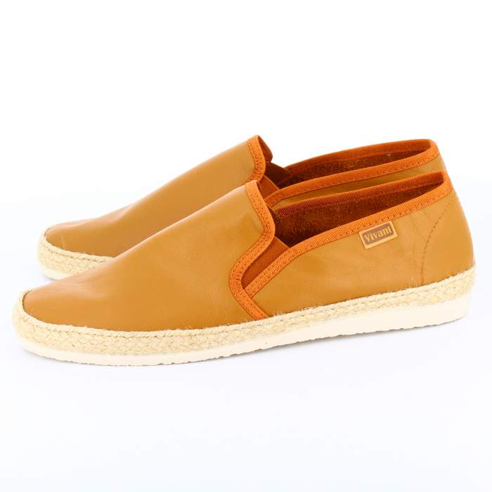 Alpargatas de cuero para caballero en cuero