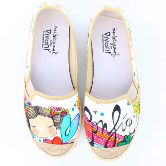 Alpargatas de mujer MadebyCarol con ilustracion confia blanco 2