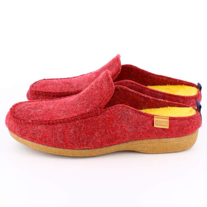 tienda online de zapatillas de estar por casa en fieltro rojo