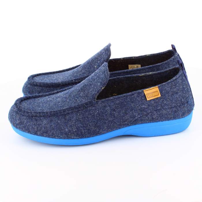 zapatillas de fieltro azul marino para hombre