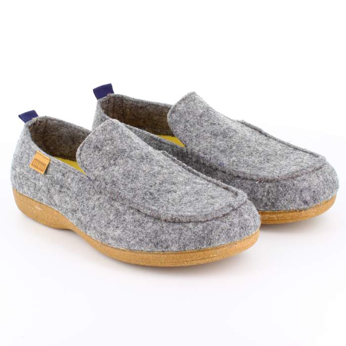 Zapatillas de estar por casa para hombre en color gris con suela de goma antideslizante