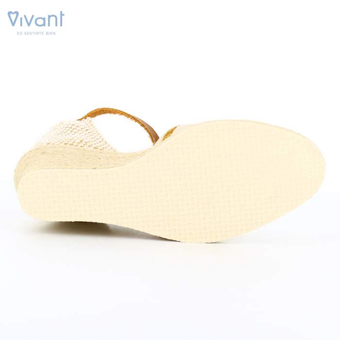 Suela antideslizante de las cuñas de yute esparto vivant para mujer