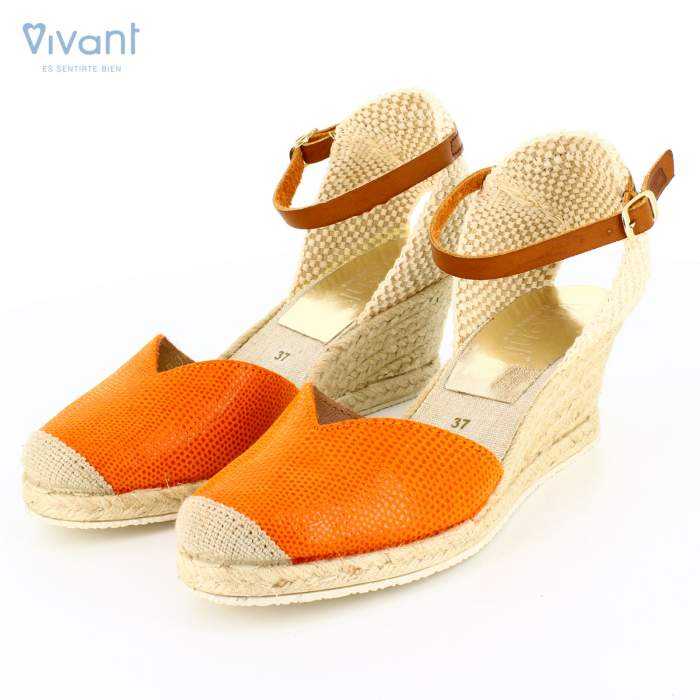 Cuña de yute color naranja de vivant