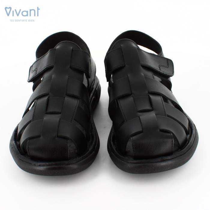 sandalias negras de piel para vestir