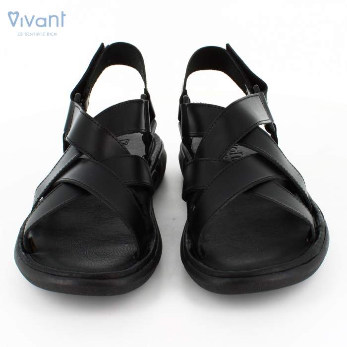 frontal de sandalias de piel para hombre