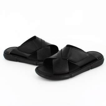 Sandalias Hombre Piel Vaquetilla Negra 2