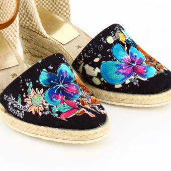 Sandalias Mujer Cuña Yute Hada Negro para mujer de vivant 2