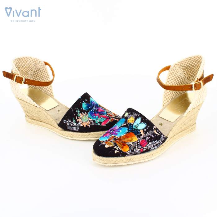 sandalias con cuña para señora