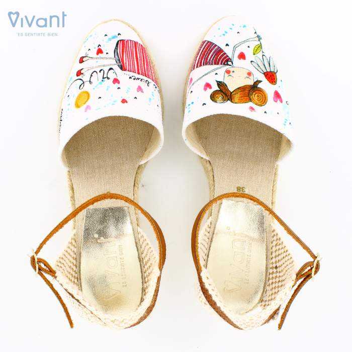 vista superior de las cuñas de yute vivant