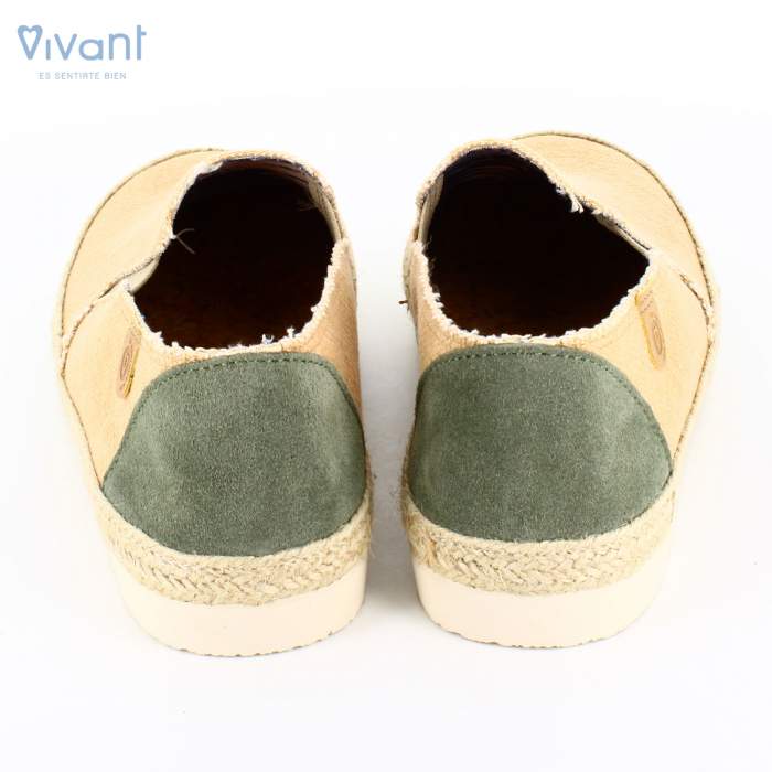 trasera de alpargatas de tejido color cuero