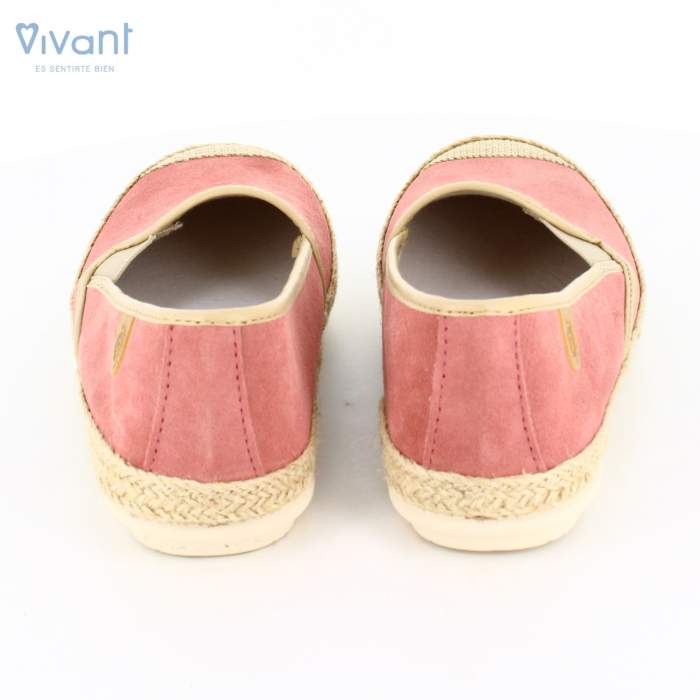 vista trasera de alpargatas de esparto para señora