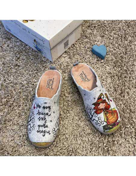 zapatillas de casa para mujer con ilustraciones y mensaje original