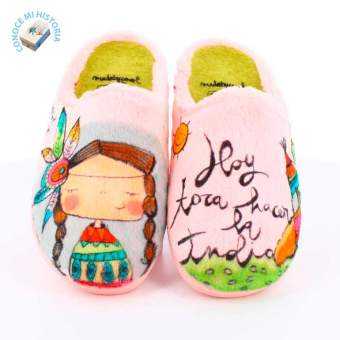 Zapatilla de Casa "Hoy toca hacer la india" Everest Rosa