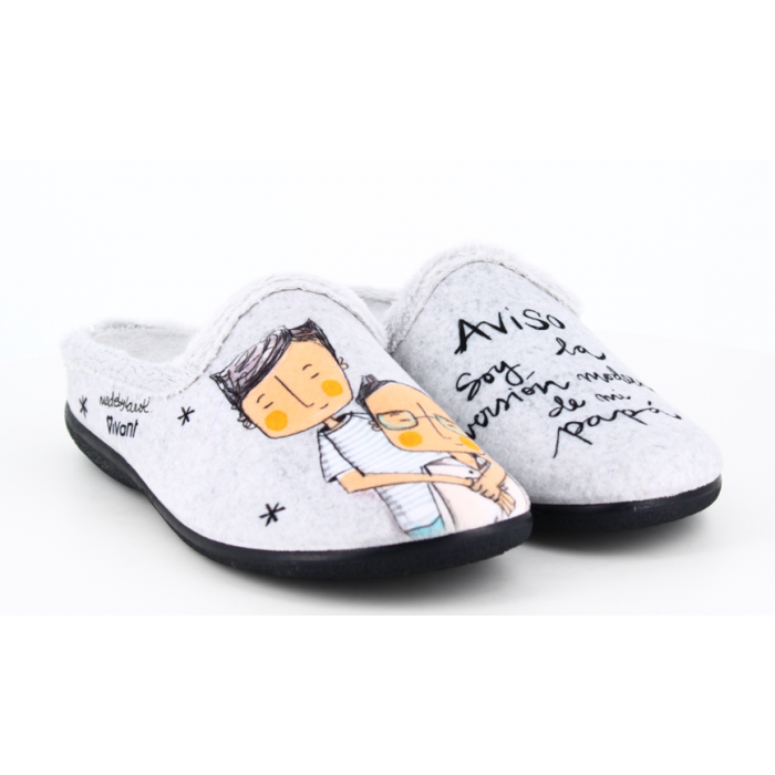 Zapatilla de Casa "Aviso soy la... Zapatilla de Casa "Aviso soy la...