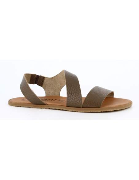 Sandalias Barefoot Mujer en Piel Rustic Kaki | Modelo Aria 9101 – Vivant