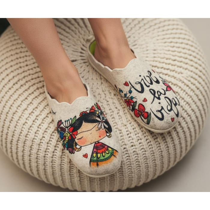 Zapatilla de Casa "Vive la vida"...