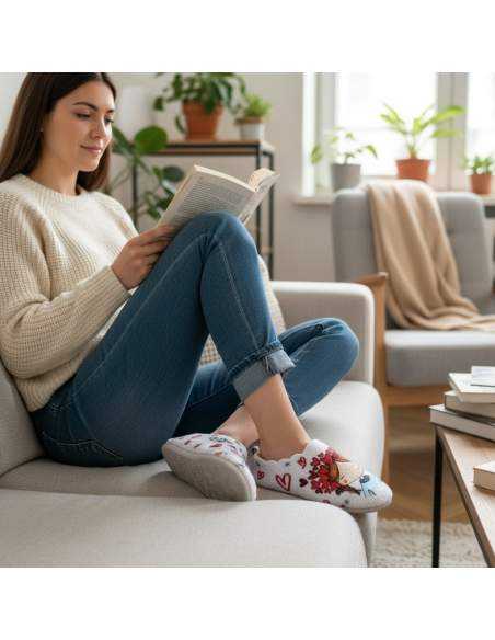 ❤️ Zapatillas de estar por casa “Yo creo en el amor porque soy amor” – Calidez, ternura y energía bonita | Vivant