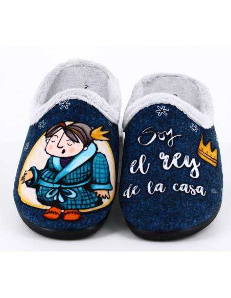 👑 Zapatillas de estar por casa hombre “Soy el rey de la casa” – Comodidad, humor y actitud |Vivant