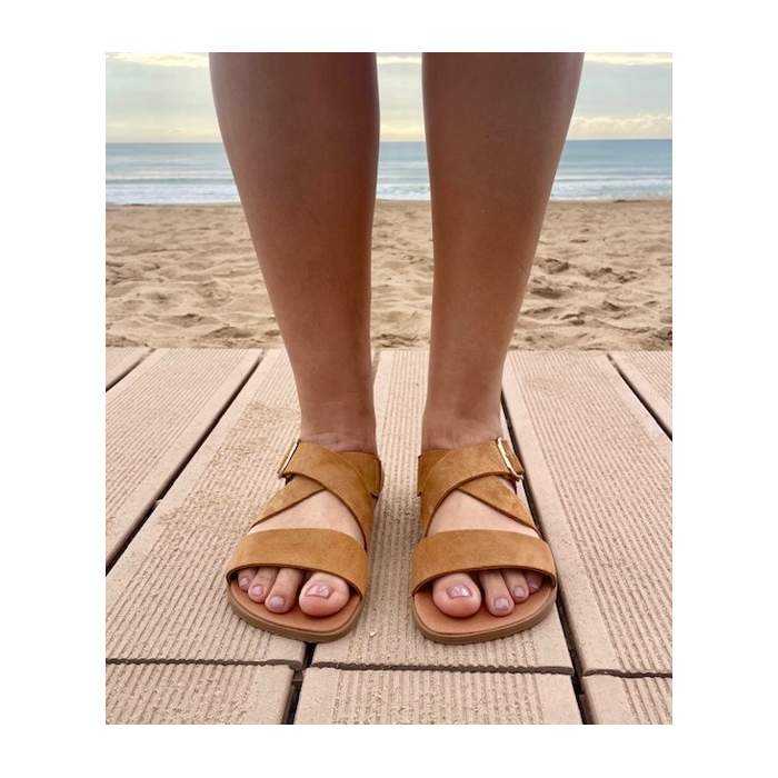 Sandalias Barefoot Mujer en Serraje...