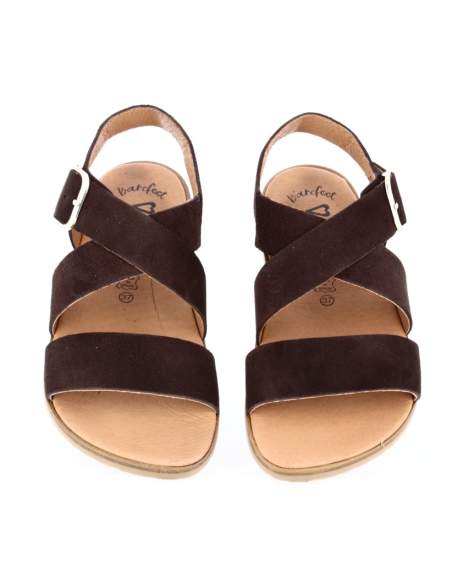 Sandalias Barefoot Mujer en Serraje Marron | Modelo Terra 9100 – Vivant