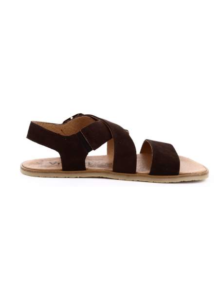 Sandalias Barefoot Mujer en Serraje Marron | Modelo Terra 9100 – Vivant