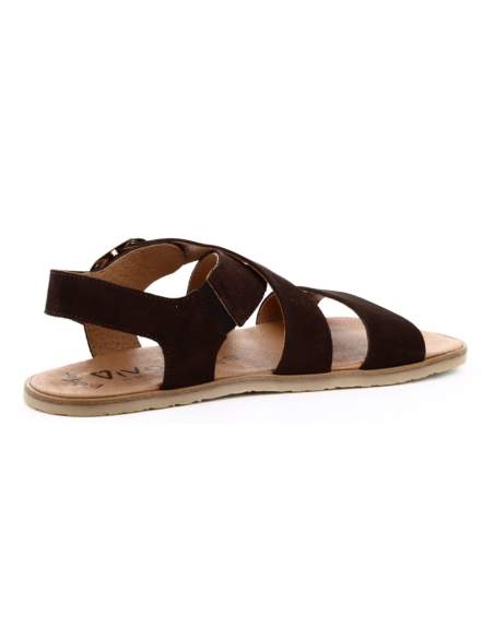 Sandalias Barefoot Mujer en Serraje Marron | Modelo Terra 9100 – Vivant