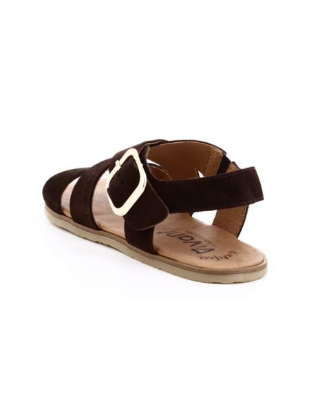 Sandalias Barefoot Mujer en Serraje Marron | Modelo Terra 9100 – Vivant
