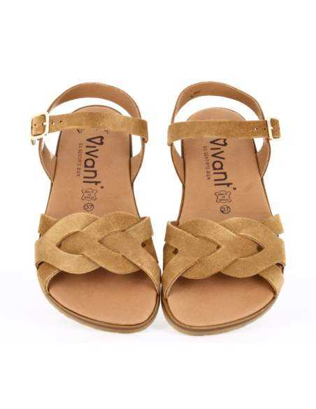 Sandalias Barefoot Mujer en Serraje Cuero | Modelo Onix – Vivant