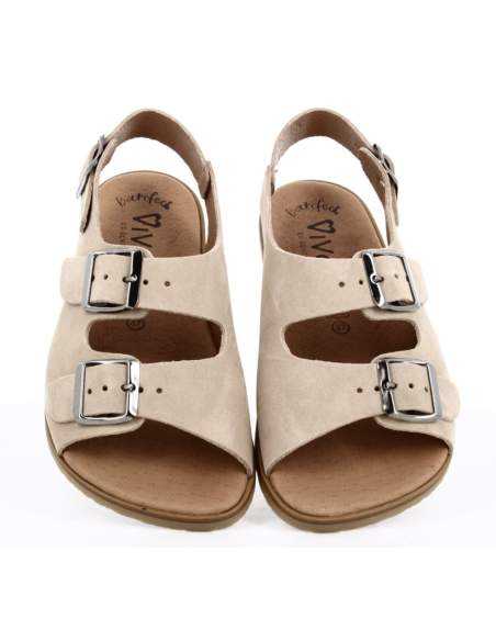 Sandalias Barefoot Mujer en Serraje Camello | Modelo Semilla – Vivant