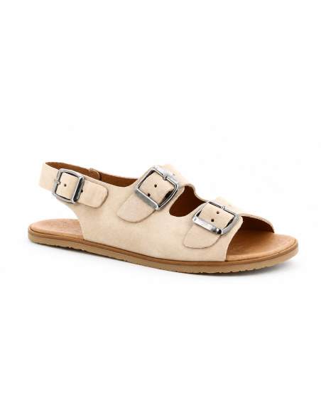 Sandalias Barefoot Mujer en Serraje Camello | Modelo Semilla – Vivant