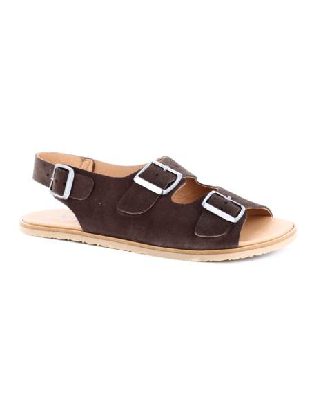 Sandalias Barefoot Mujer en Serraje Marron | Modelo Semilla – Vivant
