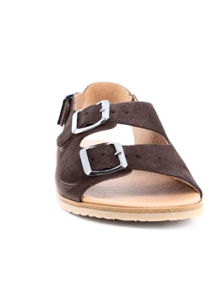 Sandalias Barefoot Mujer en Serraje Marron | Modelo Semilla – Vivant