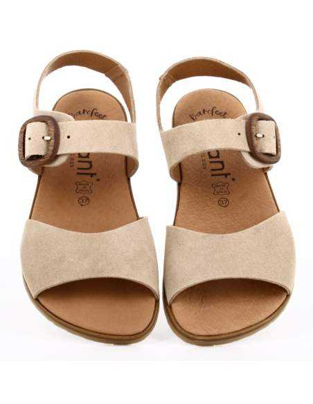 Sandalias Barefoot Mujer en Serraje Camello | Modelo Aria – Vivant