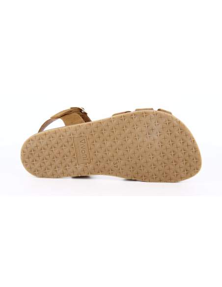 Sandalias Barefoot Mujer en Serraje Camello | Modelo Terra 9100 – Vivant