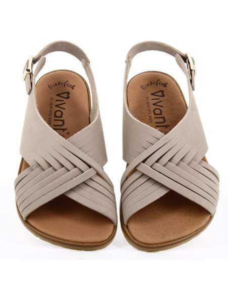Sandalias Barefoot Mujer en Nobuck Gris | Modelo DALIA – Vivant