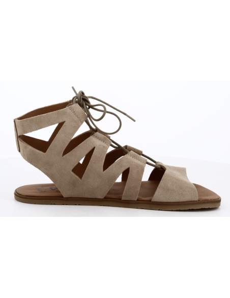 Sandalias Barefoot Mujer en Serraje Camello | Modelo SABIA-Vivant