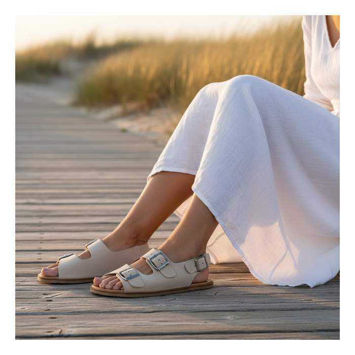 Sandalias Barefoot Mujer en Serraje...
